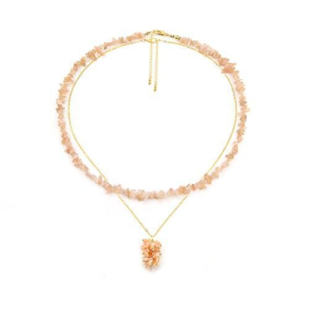 3142 Sunstone Necklace Beaded Necklaces Handmade Natural Stone Raw Crystal